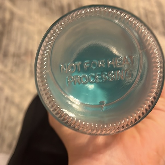 Glass Water Bottle, Turquoise. Never been used. comes with removable cover. - Picture 4 of 5